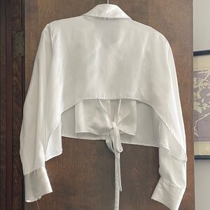 Zara Elegant Cream Satin Blouse